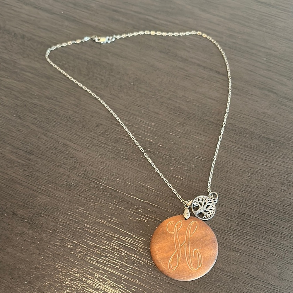 Elegant Silver and Gold Monogram Pendant Necklace